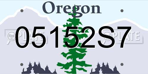 05152S7 Oregon License Plate
