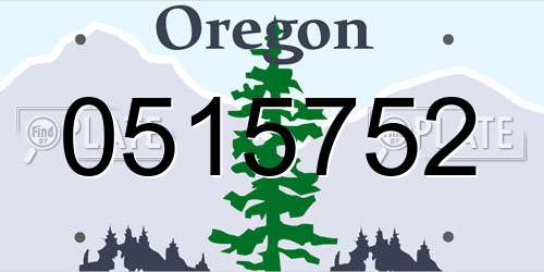 0515752 Oregon License Plate