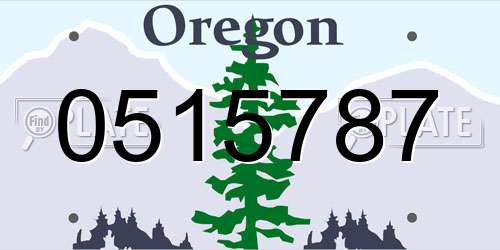 0515787 Oregon License Plate