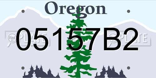 05157B2 Oregon License Plate
