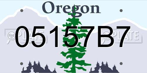 05157B7 Oregon License Plate