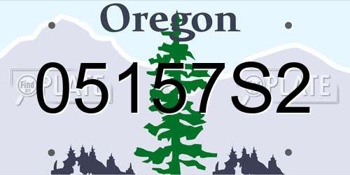 05157S2 Oregon License Plate