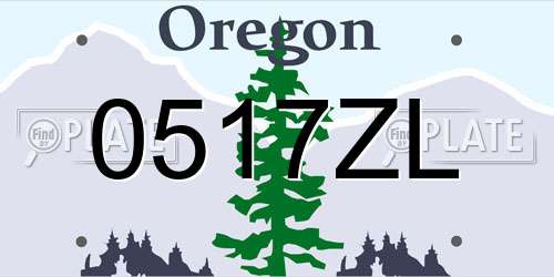 0517ZL Oregon License Plate