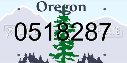 0518287 Oregon License Plate