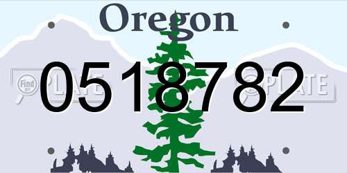0518782 Oregon License Plate