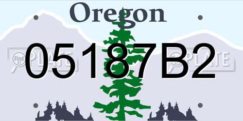 05187B2 Oregon License Plate