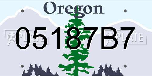 05187B7 Oregon License Plate