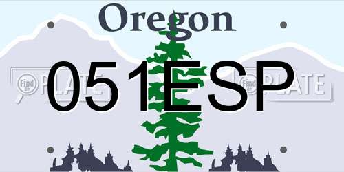 051ESP Oregon License Plate
