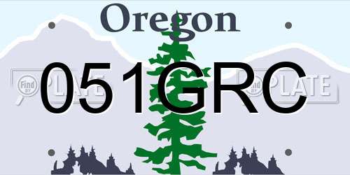 051GRC Oregon License Plate