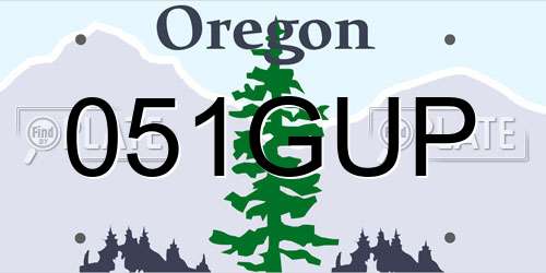 051GUP Oregon License Plate