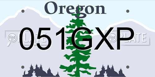 051GXP Oregon License Plate