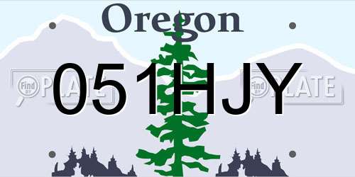 051HJY Oregon License Plate