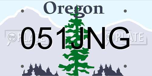 051JNG Oregon License Plate