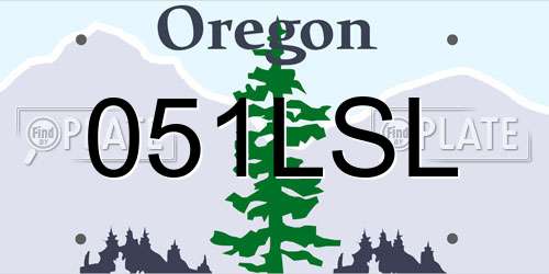 051LSL Oregon License Plate
