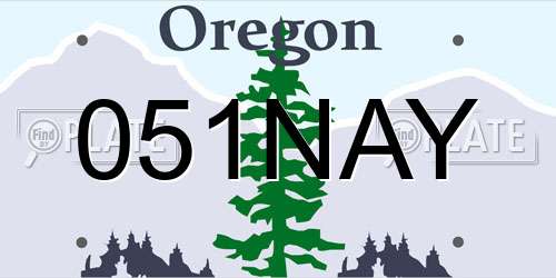 051NAY Oregon License Plate
