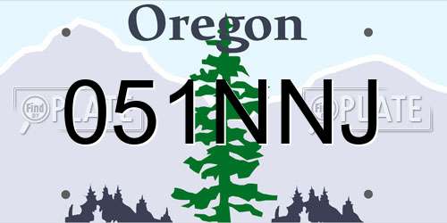 051NNJ Oregon License Plate