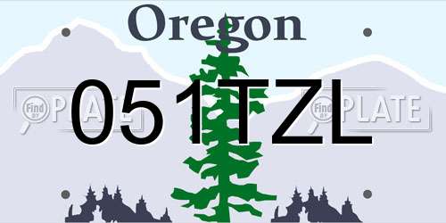 051TZL Oregon License Plate