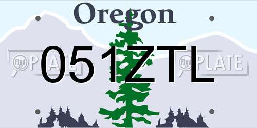051ZTL Oregon License Plate