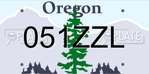 051ZZL Oregon License Plate
