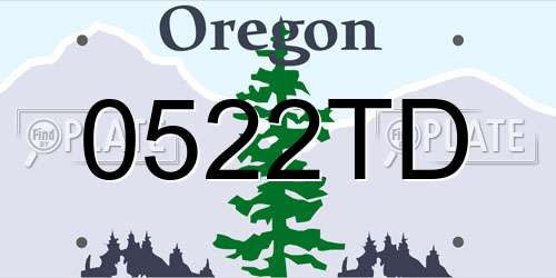 0522TD Oregon License Plate