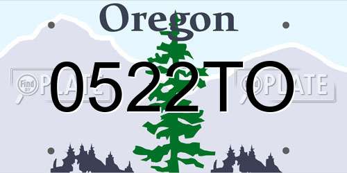 0522TO Oregon License Plate