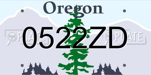 0522ZD Oregon License Plate