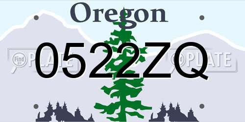 0522ZQ Oregon License Plate