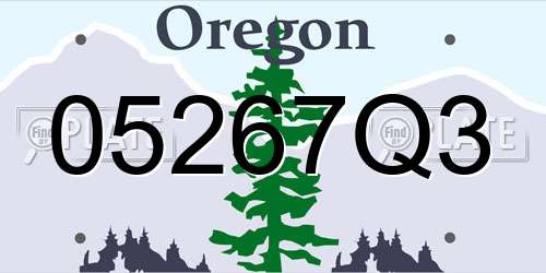 05267Q3 Oregon License Plate