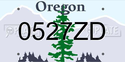 0527ZD Oregon License Plate