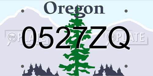 0527ZQ Oregon License Plate