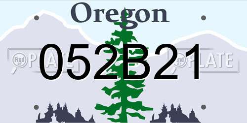 052B21 Oregon License Plate