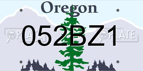 052BZ1 Oregon License Plate