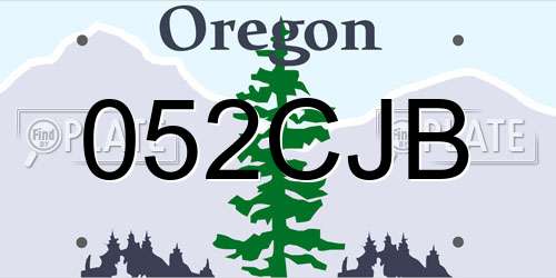 052CJB Oregon License Plate