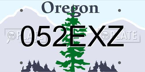 052EXZ Oregon License Plate