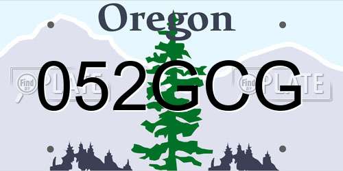 052GCG Oregon License Plate