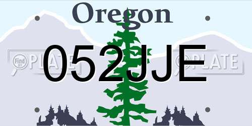 052JJE Oregon License Plate