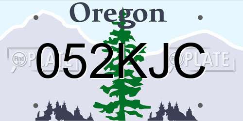 052KJC Oregon License Plate