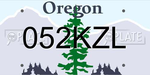 052KZL Oregon License Plate