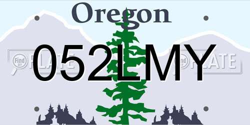 052LMY Oregon License Plate