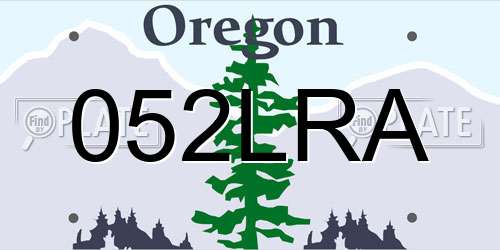 052LRA Oregon License Plate