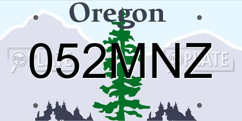 052MNZ Oregon License Plate