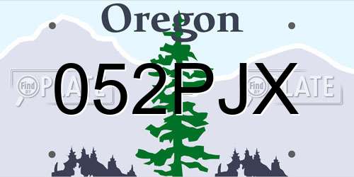 052PJX Oregon License Plate
