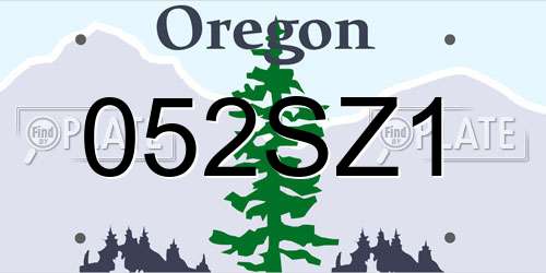 052SZ1 Oregon License Plate