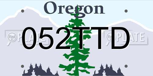 052TTD Oregon License Plate