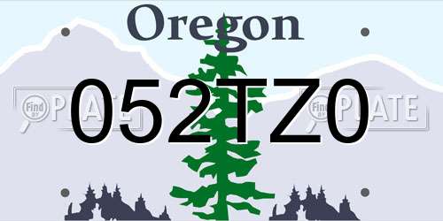 052TZ0 Oregon License Plate