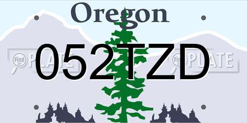 052TZD Oregon License Plate