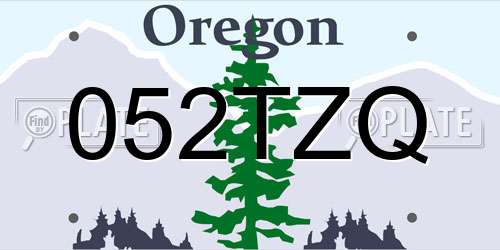 052TZQ Oregon License Plate
