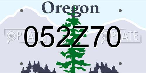 052Z70 Oregon License Plate