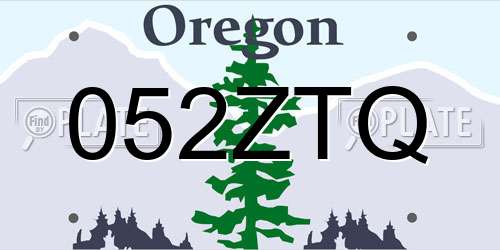 052ZTQ Oregon License Plate