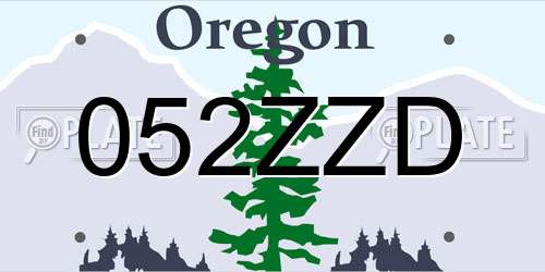 052ZZD Oregon License Plate